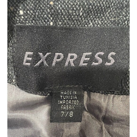 Express vintage Grey With Specks one button single button blazer junior 7/8 - Picture 6 of 8